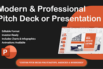 design a modern and professional pitch deck or presentation