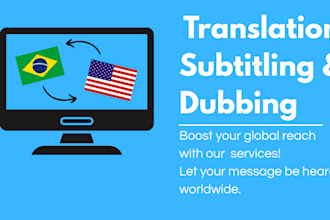 translate videos from english to portuguese or vice versa