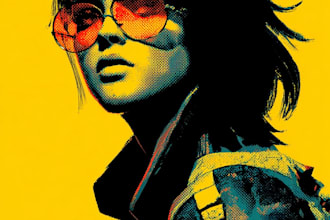 draw cyberpunk pop art portrait