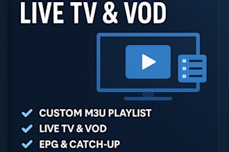 create iptv restream, worldwide channels with live tv and vod, m3u playlist