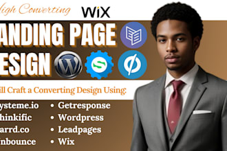 design unbounce, carrd co, getresponse, wordpress, systeme io, wix landing page