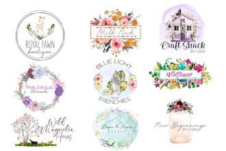 do feminine floral fashion beauty boho watercolor signature logo design for you
