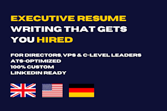 write and optimize your executive resume, cover letter and linkedin