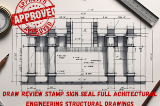 draft architectural drafting review stamp architectural drawing for city permit