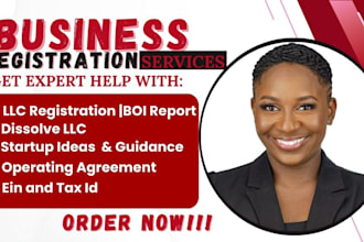 do US llc registration, ein, boi report or renew llc in 24 hours