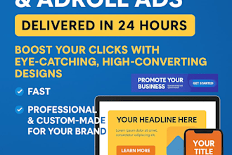 design stunning google ads or adroll ads within 1 day