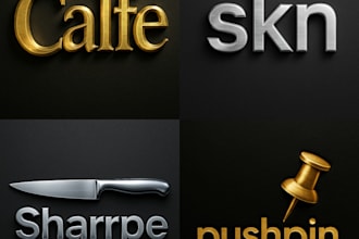 create a brushed gold or silver logo, minimalist modern style
