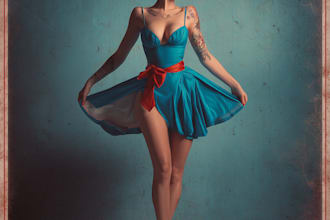 draw a beautiful cartoon pin up girl