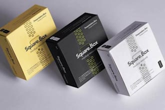 design custom product packaging, box design, labels and stickers with 3d mockups