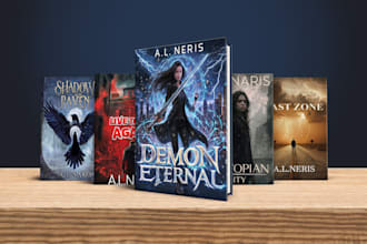 create a urban book cover, fantasy or fiction cover in 12hrs