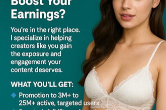 do onlyfans promotion, fanvue, patreon page, fansly and adult web promotion