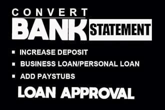 help with loan processing and documentation like bank statement conversion