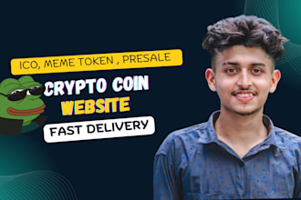 build rich design crypto token, meme coin, ico website, or landing page