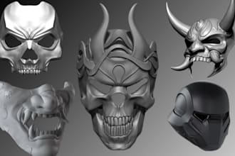 sculpt printable 3d mask 3d helmet halloween mask 3d oni mask custom helmet