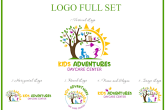 do childcare daycare education baby store kids children and kindergarten logo