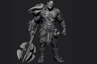 design 3d miniature modeling 3d character for 3d printing and rendering