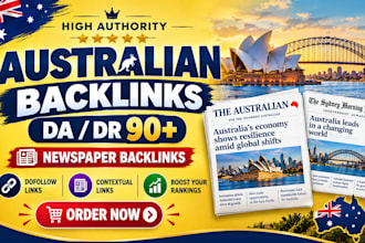 rank australia with da90 australian backlinks from au newspaper link building