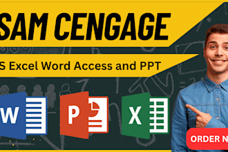 handle sam cengage excel, word, powerpoint access projects