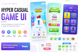 design modern game UI UX for mobile and pc games