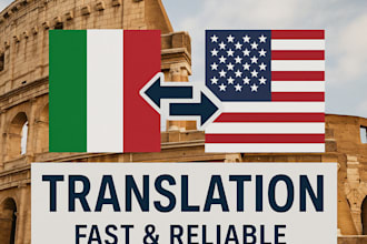 professionally translate italian and english very fast delivery