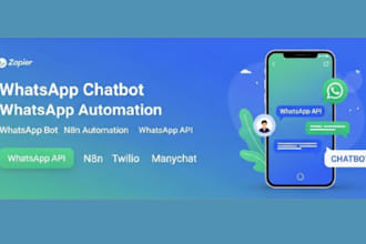 whatsapp chatbot automation with n8n, zapier, twilio API bot