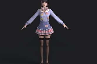 make 3d virtual idol,digital human character,vrml nsfw model,maya xgen hair,daz