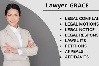 draft legal motion, lawsuits, petition, appeals, and legal briefs, legal reviews