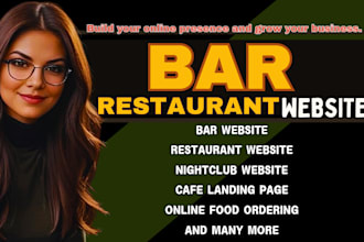 bar website restaurant cafe website nightclub, online food ordering bar website