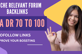 create niche relevant forum posting backlinks manually upto 100