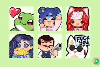 design fun and custom emotes for your twitch, discord and youtube