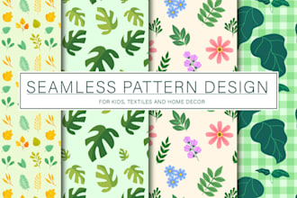 design colourful, vector, seamless repeat pattern designs