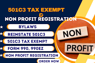 reinstate 501c3, register nonprofit, form 990, bylaws, non profit, sba loan