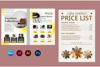 design branding kits, product catalogues, lookbooks, and price lists