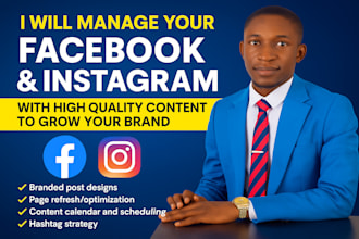 manage your facebook and instagram with high quality content to grow your brand