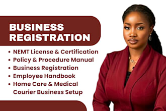 set up your nemt registration, home care,nemt license certificate, business plan