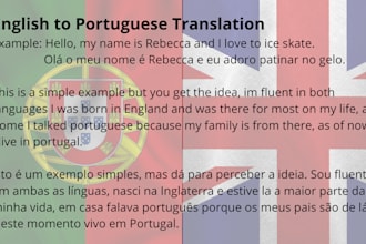 translate english to portuguese accurately and professionally