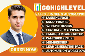 setup and manage gohighlevel website, emails SMS automation sales funnel expert