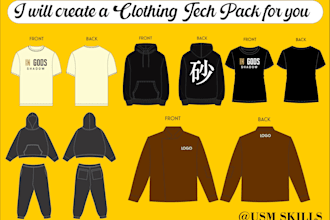 do clothing flat sketch garment tech pack for production