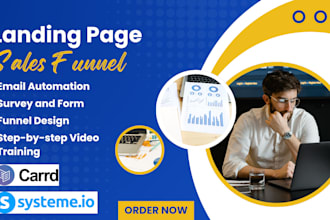 build a lead generation funnel using using carrd, mailerlite, and systeme io