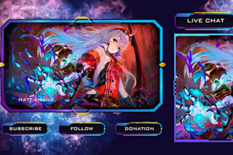 design animated stream overlay kick twitch overlay twitch logo banner emotes