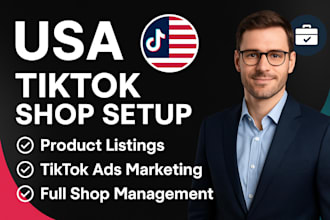 set up USA tiktok shop product listing tiktok ads marketing tiktok manager ads