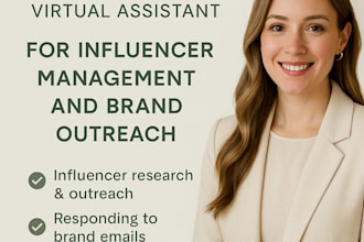 be your virtual assistant for influencer management and brand outreach