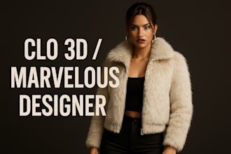 create 3d garment design in clo3d and marvelous designer for 3d fashion apparel