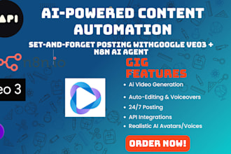 ai content posting with google veo3,n8n ai agent,make ai agent,heygen,piapi,fal
