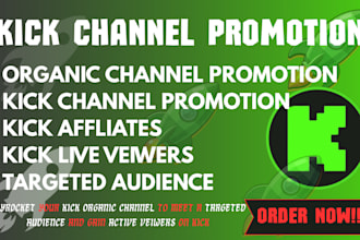 do organic youtube video kick promotion twitch channel to boost streaming views