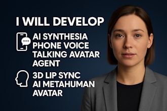 do ai synthesia phone voice talking avatar agent,3d lip sync ai metahuman avatar