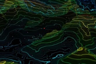 make topographic survey, land surveying map, contours map, from point topo data
