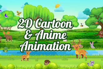 create custom 2d cartoon animation video anime for business and sales