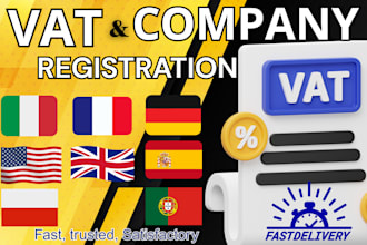 do vat oss and company registration for UK argentina germany poland USA ireland