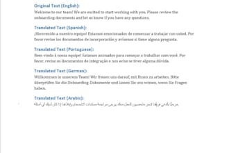 translate your documents between english, spanish,portuguese, german, and arabic